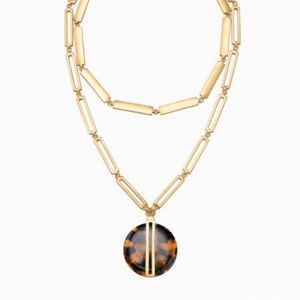 Stella & Dot Jaya Tortoise Pendant Necklace